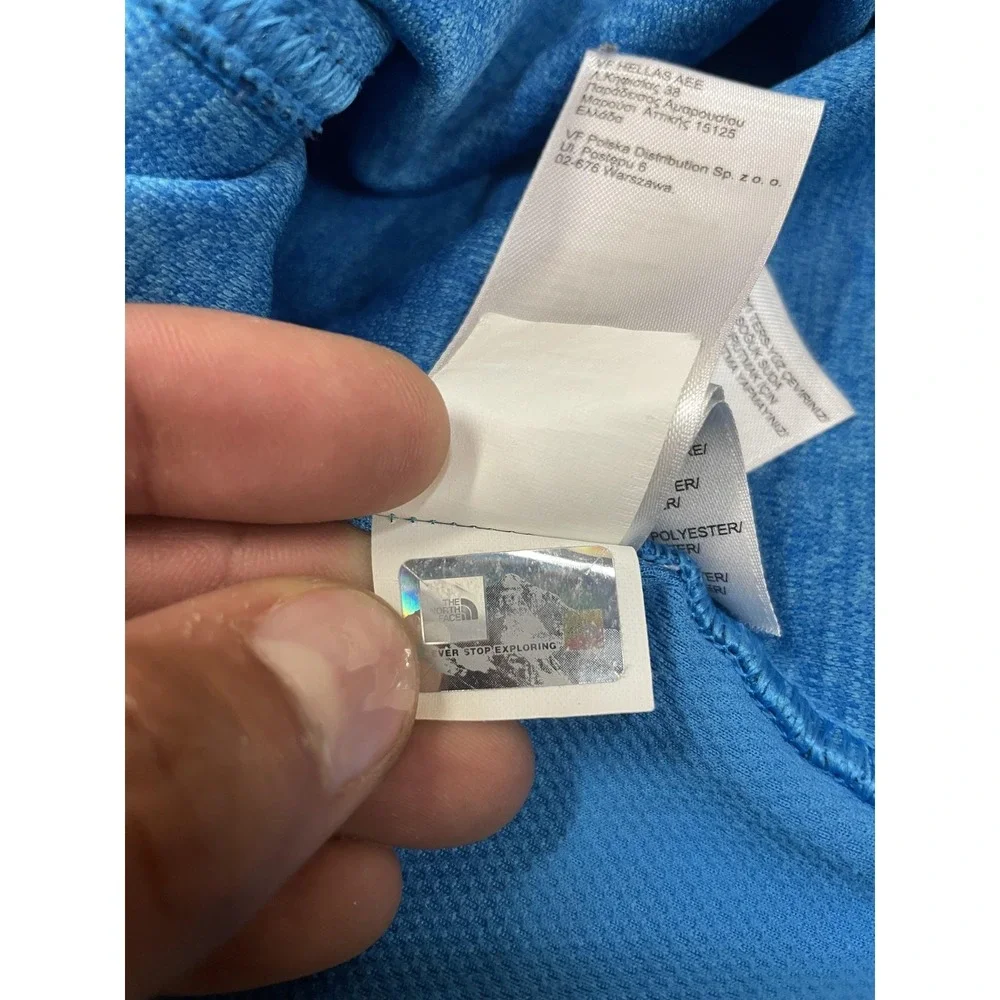 The North Face Shirt Mens Medium‎ Blue 1/4 Zip FlashDry Long Sleeve Hiking Trail